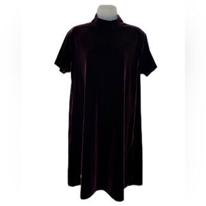 Vintage Jaqueline Ferrar Velour Shirt Sleeve Midi Dress Size 12